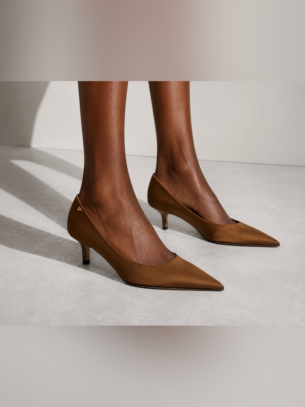 Tory Burch Brown Satin Pointed Toe Pumps Size 10